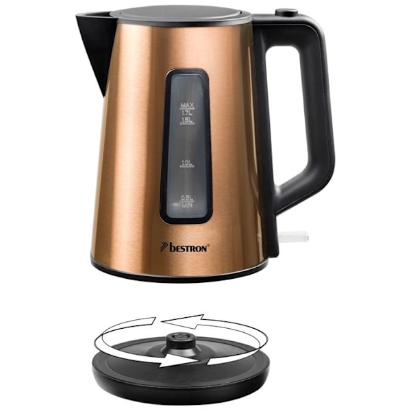 BESTRON Copper Collection AWK1000CO 1,7 L vattenkokare - Brun - Orange - 2200 W - Anti-kalk