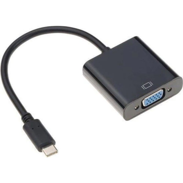 Cicon-kabel USB-C till VGA-adapter USB Typ C - USB C Vga-adapter för MacBook/Chromebook/Acer/Dell/HP/Lenovo (svart)