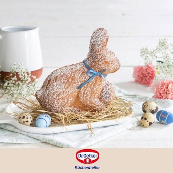3D tårtaform i form av påskkanin 600 ml Dr.Oetker Guld