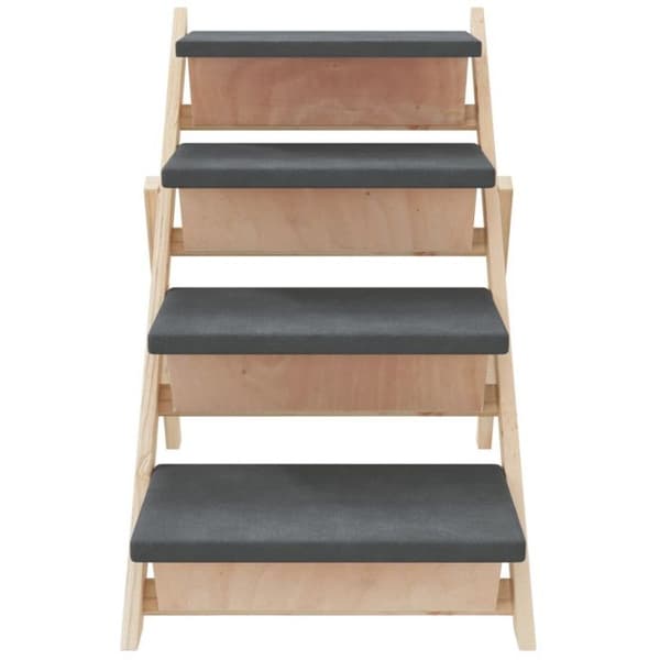 vidaXL Hundstege grå 105x47 cm av solid granträ 172420