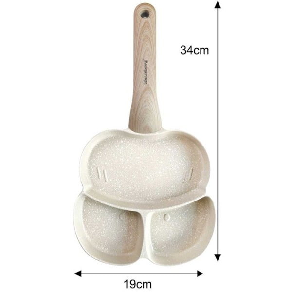 Stekpanna - KLAUSBERG - KB-7825 - Marmorbeläggning - 3 sektioner - Ergonomisk non-stick grädde