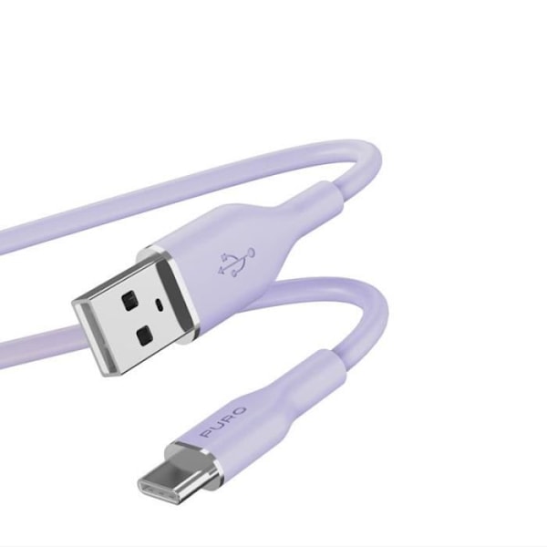 Puro ICON mjuk kabel - 1,5 m USB-A till USB-C-kabel (Tech Lavender) - 8018417442285