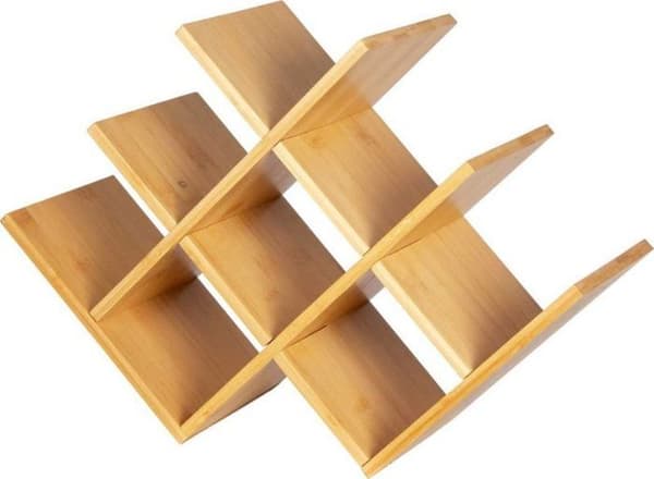 Väggställ - Brunbeste - 3804 - Bambu - 8 flaskor - Kök Brun