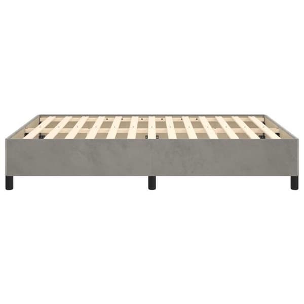 vidaXL Sängram utan madrass ljusgrå 140x190 cm sammet 347318