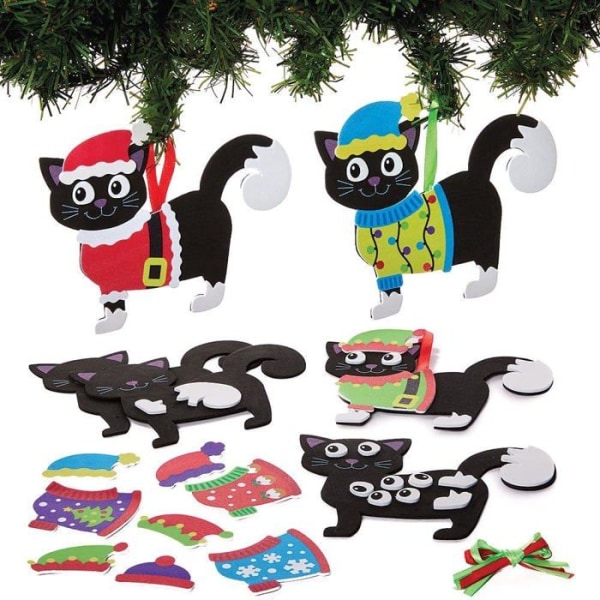Baker Ross Creative Paper Kit - FX365 - Juldekorationer Kattmönster att sortiment - Set med 8, julgransdekoration ()