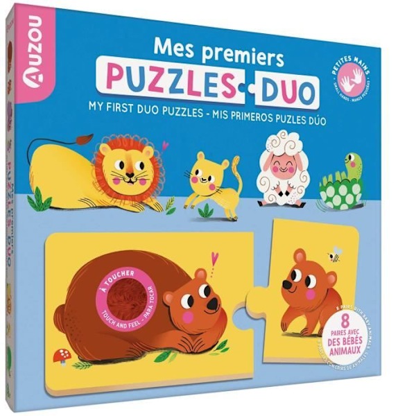 Touch Duo-pussel - AUZOU - Mina första pussel - 2 bitar - 3 år och äldre - Inomhus - Barn - Blandat