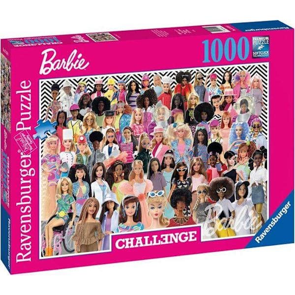 1000 bitars Barbie-pussel - Ravensburger - Utmaningspussel - Rosa - Blandat - Barbie-licens Flerfärgad