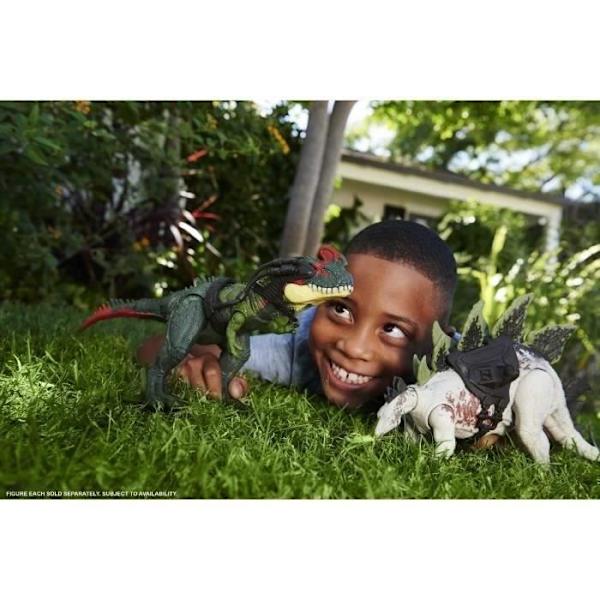 Figurine - MATTEL - Jurassic World Dino Trackers - Gigantic Trackers Sinotyrannus - Vit - Blandat - Grön Grön