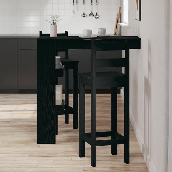 Bord för bar - Svart ek - 4 platser - Rektangulär - Matt yta