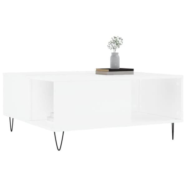 vidaXL Soffbord Vit 80x80x36,5 cm Konstruerat trä 830780