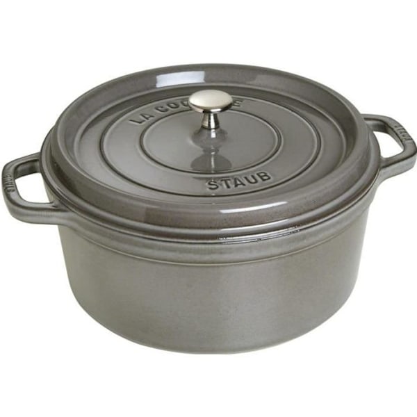 STAUB Round Cocotte - 28 cm - Grafitgrå - 405093140 Grafitgrå, Grå