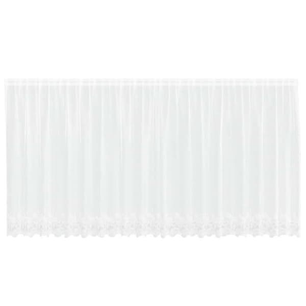 Blommönstrad spetsgardin - vidaXL - Vit - Polyester - 180x500 cm - Ljusfiltrerande - Integritetspaneler Vit