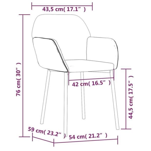 vidaXL Matstolar 2 st Creme Sammet 344710