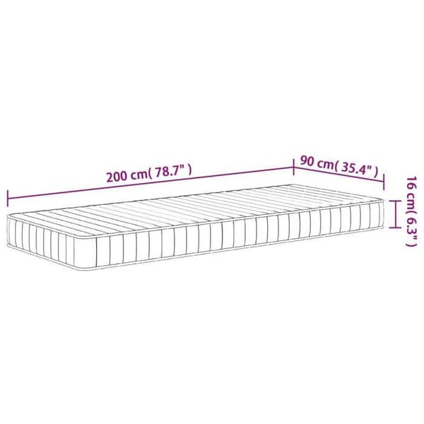 vidaXL Medium Soft Foam Madrass 90x200 cm 373020