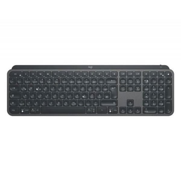 LOGITECH MX Keys Tangentbord - Trådlös anslutning - USB Typ C-gränssnitt - Tyska - Bluetooth/RF grafit