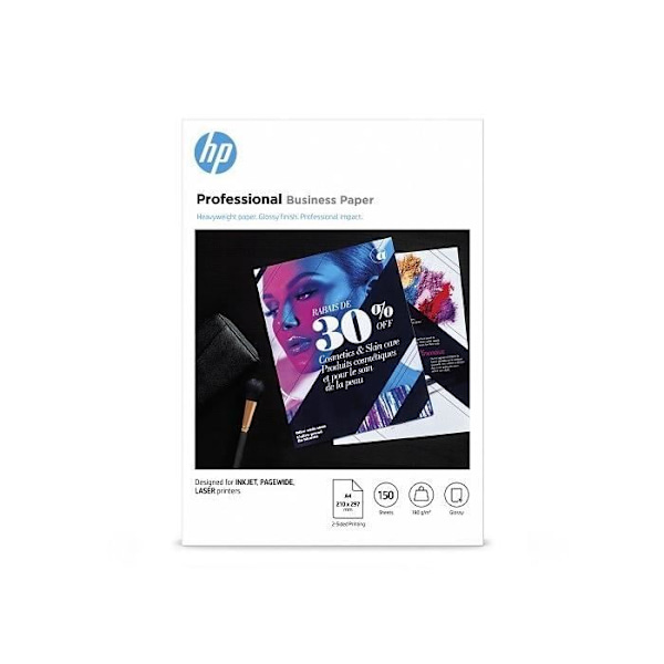 HP Professional-papper för laser- eller bläckstråleskrivare - 150 ark, A4, glansigt, 180 gsm (3VK91A)