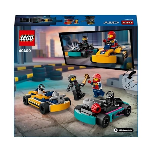 LEGO® 60400 City Karts och racerförare, leksak med 2 karting, med 2 bilförare minifigurer Flerfärgad