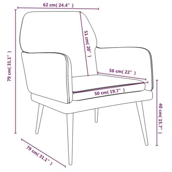 351373 vidaXL Fåtölj Mörkgrå 62x79x79 cm Sammet