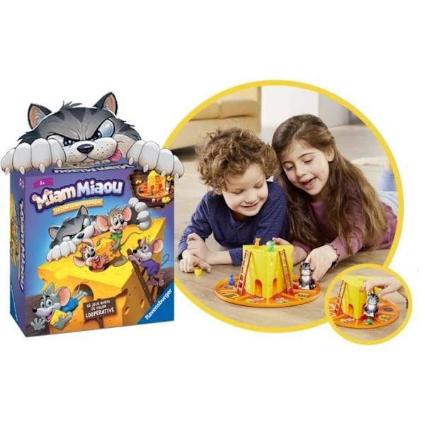 Brädspel - Ravensburger - Miam Miaou - Ostloppet - Barn 3 år - 2 till 4 spelare Flerfärgad
