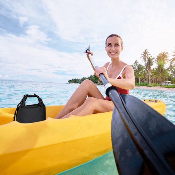 Relaxdays Vattentät påse Ocean Pack 5 liter lätt kompakt utomhus kajak skidåkning sport segling snowboard, svart Förenad