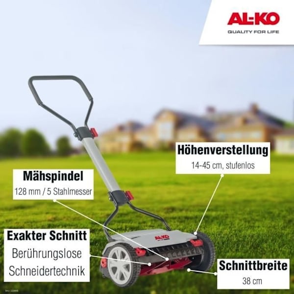 Gräsklippare - AL-KO - Razor Cut 38.1 HM - Helix - 38 cm - Ideal för 250 m²