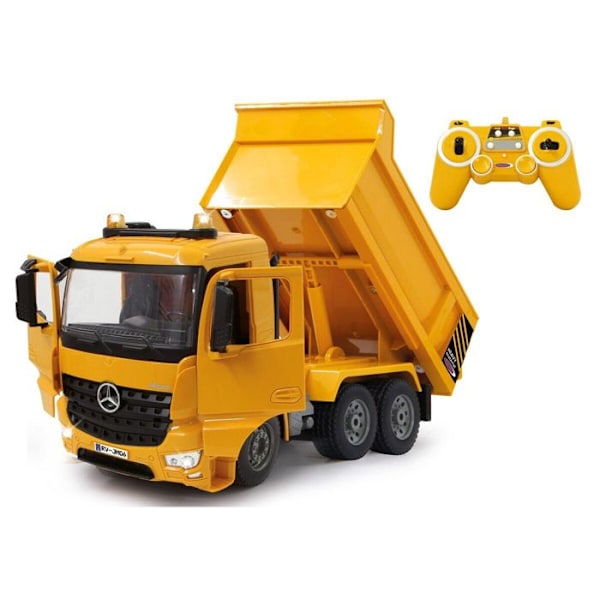 Mercedes-Benz Arocs 1:20 fjärrstyrd dumper - JAMARA - Gul - LED - 4-hjulsdrift Flerfärgad