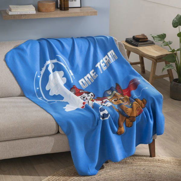 Fleecefilt - WARNER BROS - Paw Patrol - Blå - 110x140 cm - Tryck av hög kvalitet Blå