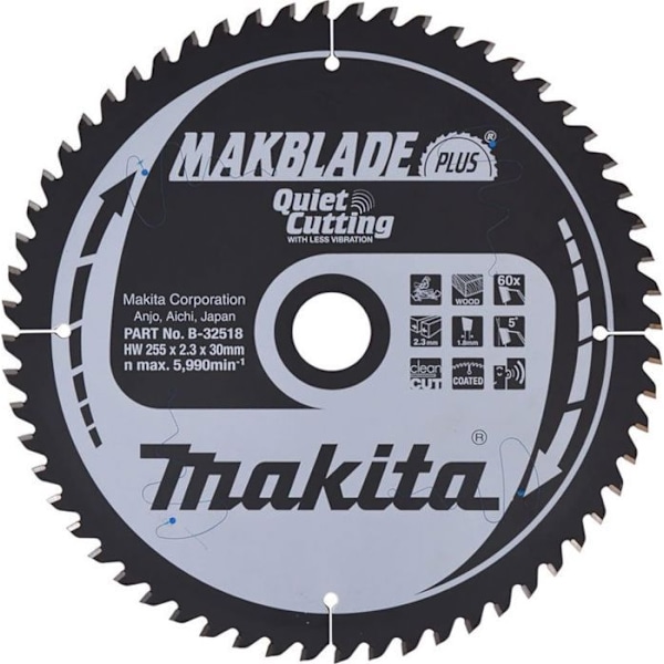 Makita skärblad - B-32518 - CIRCULÄR SÅG 255x30x60z MAKBLADE PLUS TRÄ