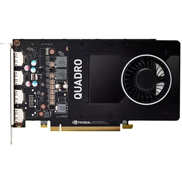 NVIDIA Quadro P2000 Quadro P2000 5GB GDDR5 PCIe 3.0 x16 4x DisplayPort-grafikkort för detaljhandeln Svart