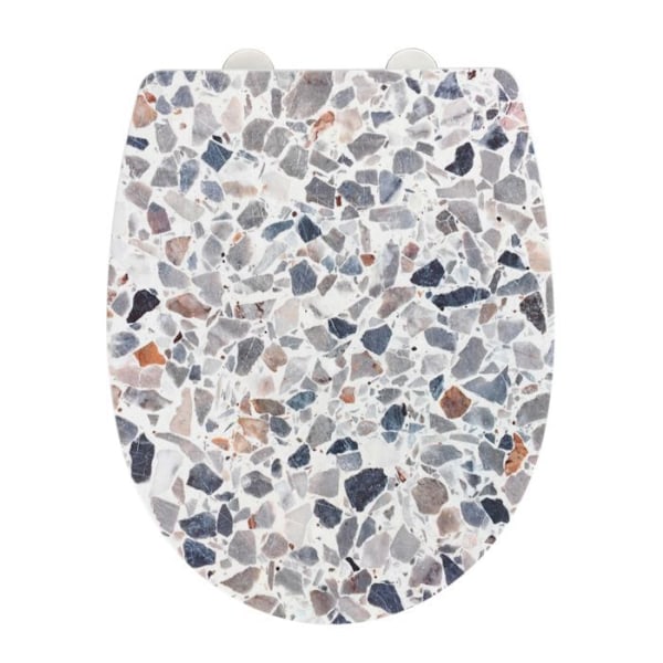 Toalettsits - WENKO - Terrazzo - Flerfärgad - Termoplast - Oklippbar Flerfärgad