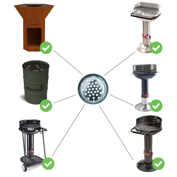 Bottengrill - barbecook - Snabbstart - Diameter 18 cm - Metall - Anpassningsbar till alla grillar