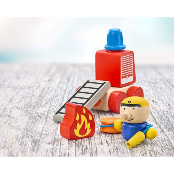 Selecta Klettini Firefighter Scratch 7 delar flerfärgad - 62077 Röd