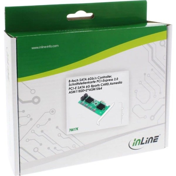 Inline-kontrollkort - 76617K - Speicher-Controller - SATA 6 Gb/s - Lågprofil - PCIe 2.0 ()