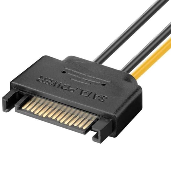 Strömadapter - J&D - JD Tech - 2x SATA→8-pin PCIe - 20 cm - 120 W