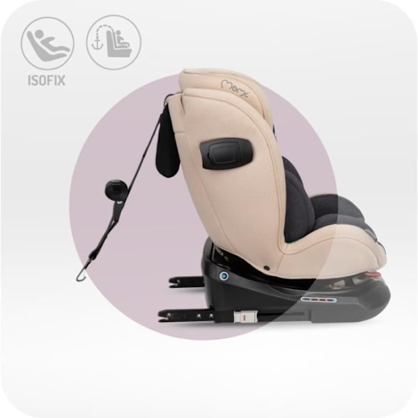 MoMi EMI Evolverande bilstol med 360° vridning - I-SIZE 0-36kg | 40-150cm | ISOFIX TOP TETHER - Beige