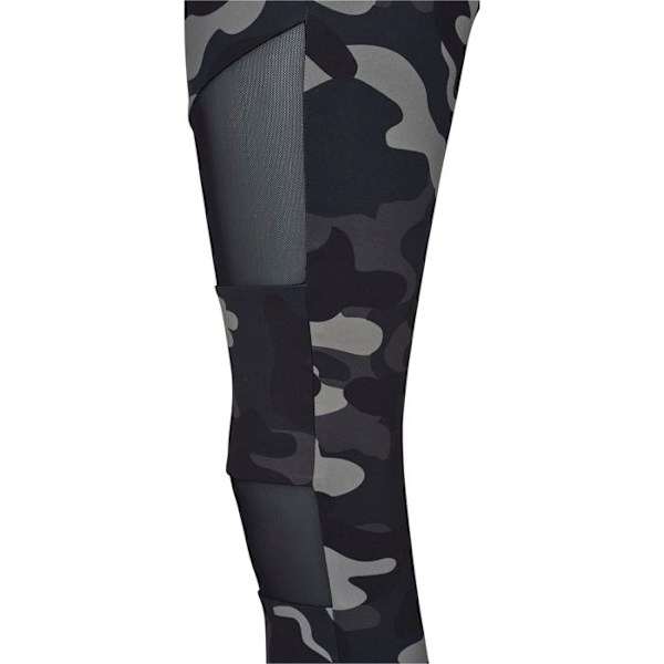 Leggings dam - Urban Classics - Camo Tech - Svart - Mesh-inlägg - Hög midja svart/svart XL
