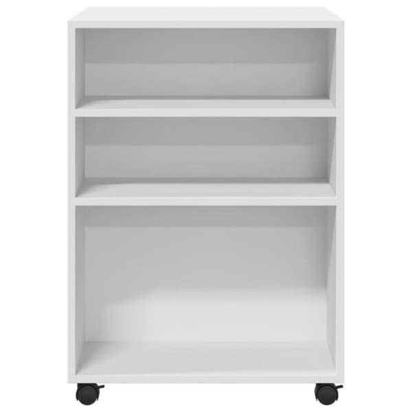 Sida bord - Vit - 55x60x78 cm - Ingenjörsträ - Svängbara hjul Vit