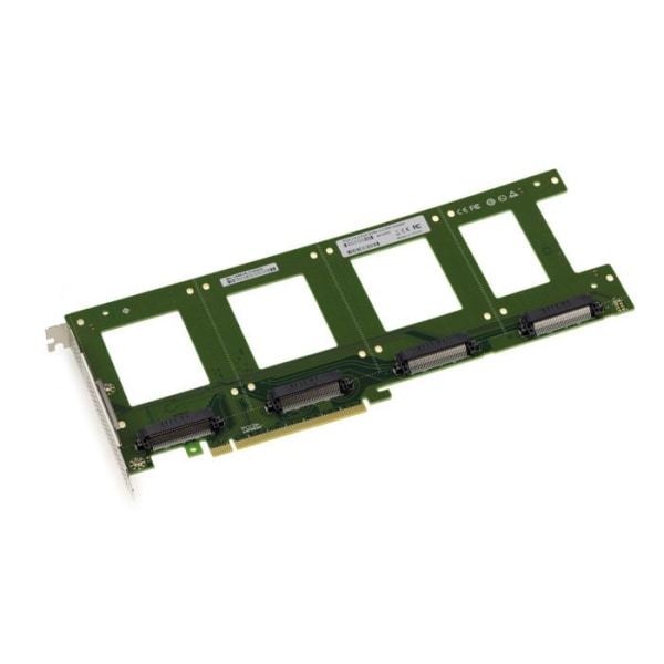 PCIe x16 PCIe 3.0-kort för 4 PCIe NVMe U.2 U2 68-pin SFF-8639 SSD. Direkt kortmontering utan sladd.
