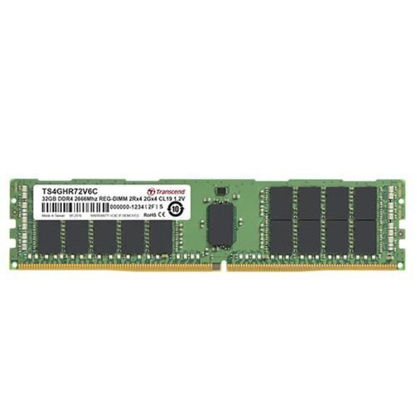 TRANSCEND DDR4 16GB DIMM 288-pin 2666MHz PC4-21300 CL19 1,2V ECC Registrerat RAM-minne