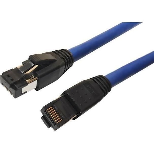 MicroConnect - Patch-Kabel - RJ-45 (M) till RJ-45 (M) - 7,5m - S/FTP - CAT 8.1 - halogenfrei, ohne Haken - Blau () -