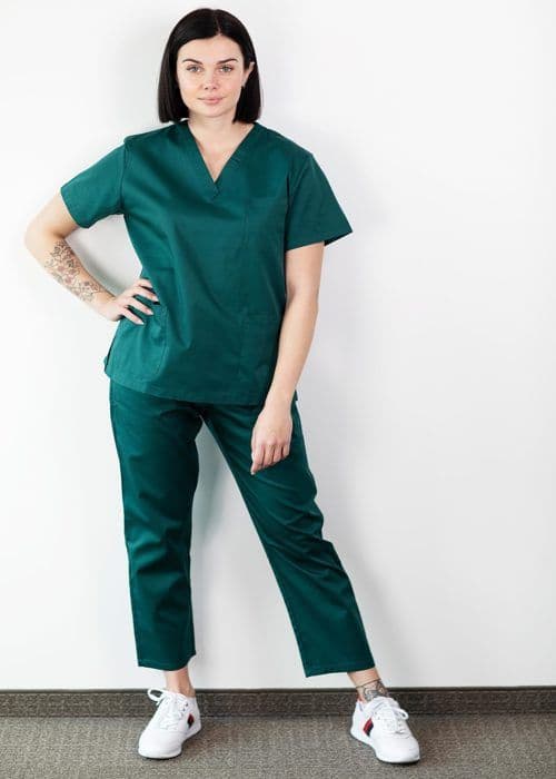 Basicfit - Klätterutrustning - Medicinsk uniform - Unisex - Grön-L Grön jag