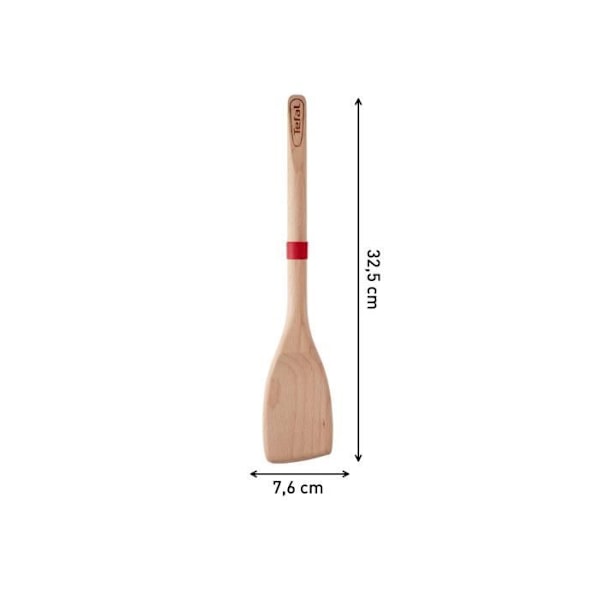 TEFAL INGENIO Vinklad spatel i bokträ och platinasilikon 33 cm K2300814 Beige och röd