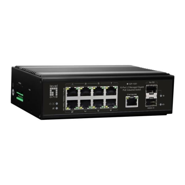 L2 Gigabit Ethernet Managed Network Switch - LEVELONE IGP-1061 Svart