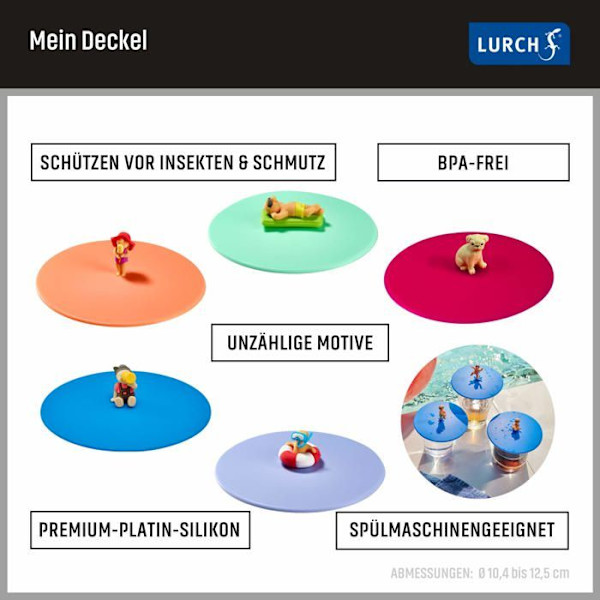 Lurch - 2108882 - 210882 Mein glaslock Biggi Pretzel 100 % platina silikon BPA-fri, 12 cm, bayersk blå