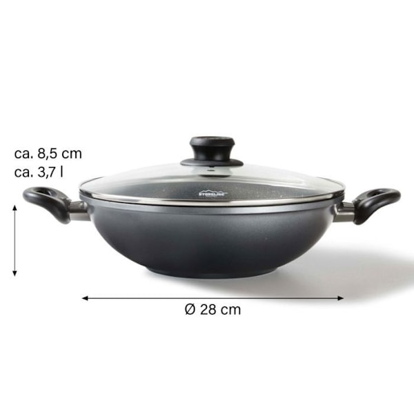 Gratängfat - STONELINE® - 28 cm - Glaslock - Non-stick beläggning - Induktion