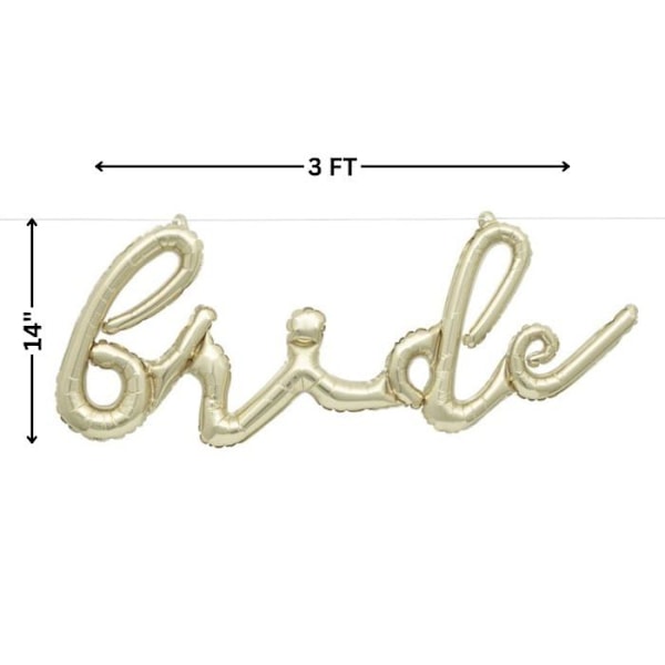 Unik - 11083/U - Set med Ballongbokstäver "Brud" Guld 1 Styck (Förpackning med 1), 11083, Guld