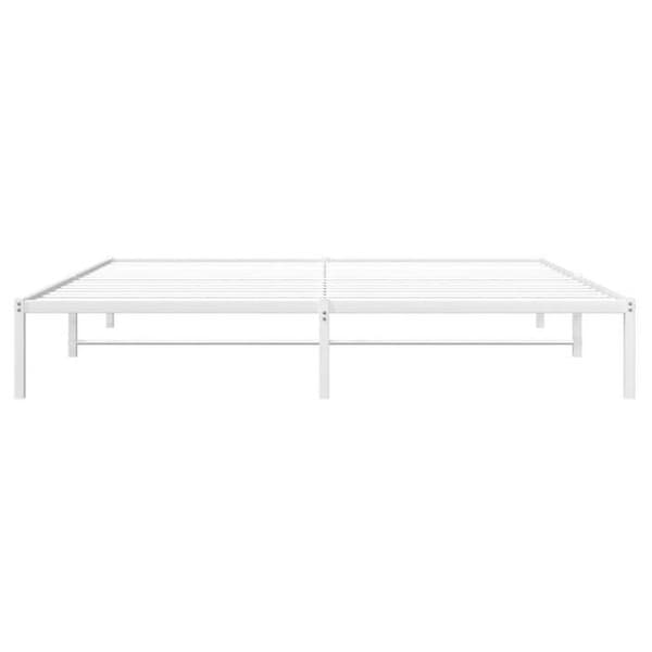 vidaXL Sängstomme Metall Vit 200x200 cm 373680
