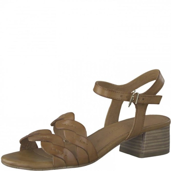 Sandal - barfota Marco tozzi - 2-2-28222-28 - Damen Damen Läder Sandal Heel Cognac Antic 38