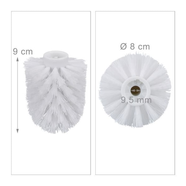 Relaxdays Ersättningshuvud för WC-borste paket med 5 inre diameter 9,5 mm, diameter 8 cm, vit Vit