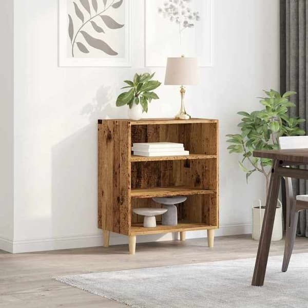vidaXL Buffé gammalt trä 57x35x75 cm ingenjörsträ, förvaringsskåp, hallmöbel, avlastningsmöbel, möbel 856468